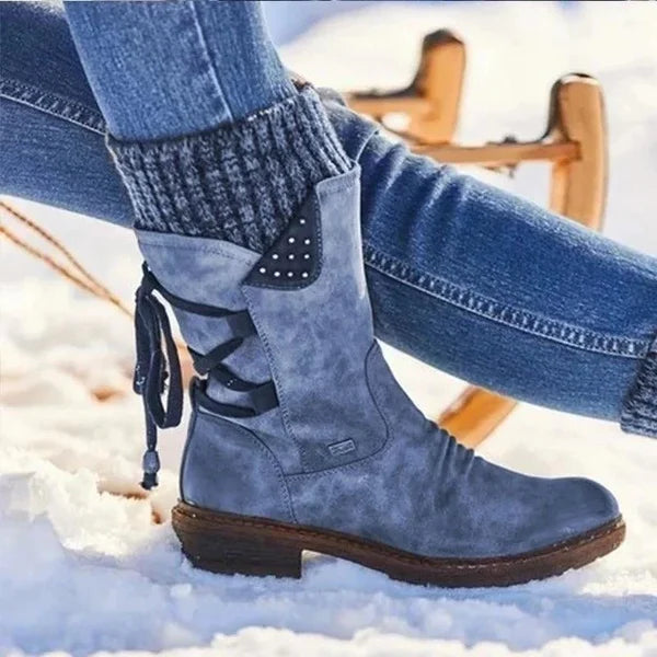 🔥𝑳𝑨𝑺𝑻 𝑫𝑨𝒀 𝑺𝑨𝑳𝑬-8𝟎% 𝑶𝑭𝑭🔥 Women's Winter Low Barrel Orthotic Bow Support Wool Warm Boots