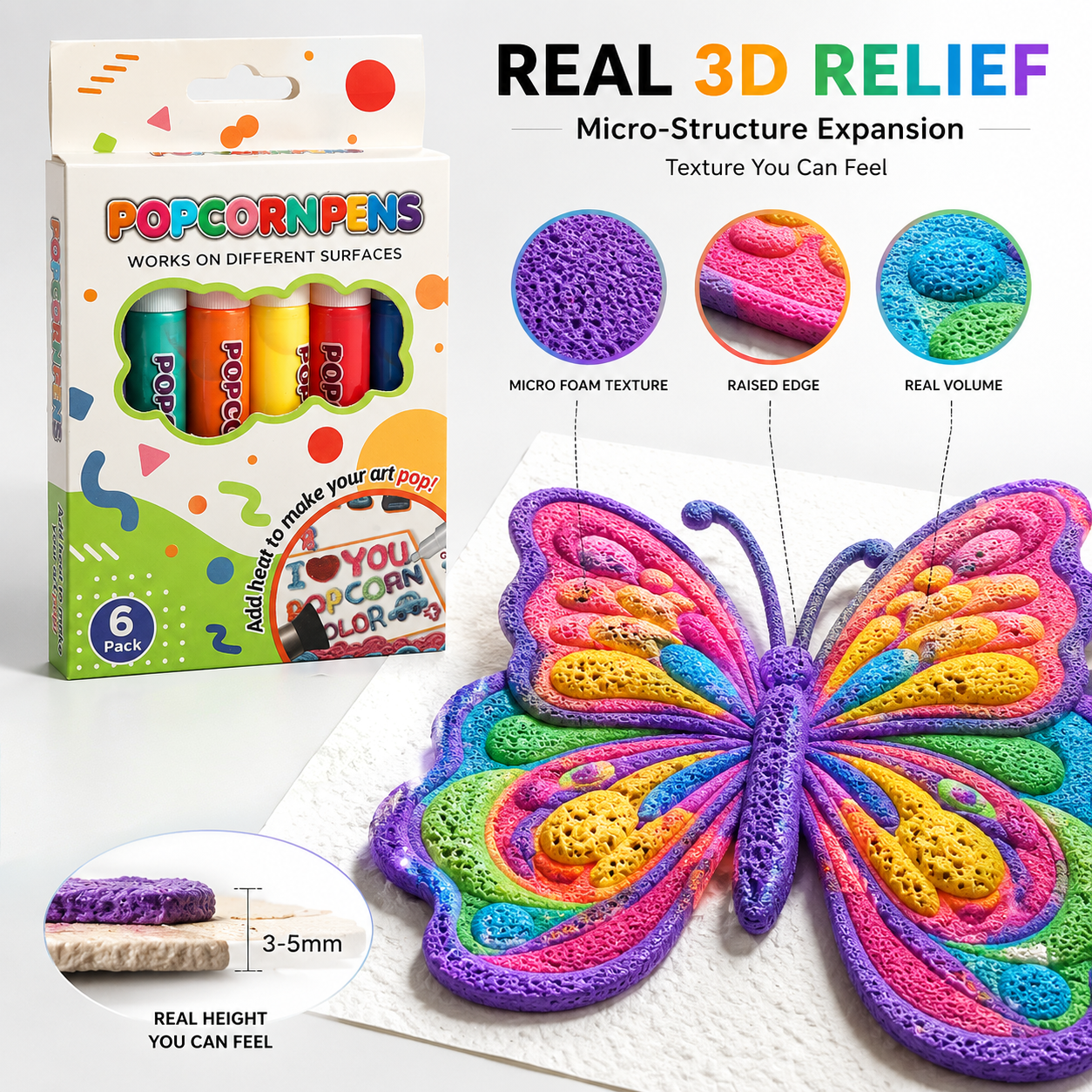 🔥Last Day Promotion 70% OFF丨IEY® 🖍️3D Relief Art Pen – Turn Flat Drawings Into Touchable 3D Art🪄