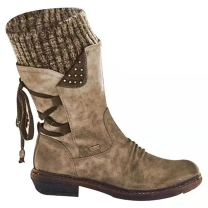 🔥𝑳𝑨𝑺𝑻 𝑫𝑨𝒀 𝑺𝑨𝑳𝑬-8𝟎% 𝑶𝑭𝑭🔥 Women's Winter Low Barrel Orthotic Bow Support Wool Warm Boots