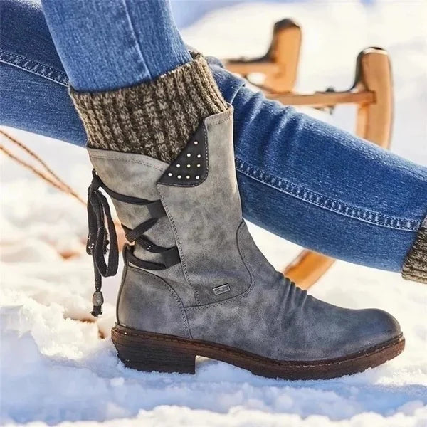 🔥𝑳𝑨𝑺𝑻 𝑫𝑨𝒀 𝑺𝑨𝑳𝑬-8𝟎% 𝑶𝑭𝑭🔥 Women's Winter Low Barrel Orthotic Bow Support Wool Warm Boots