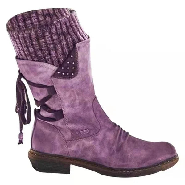 🔥𝑳𝑨𝑺𝑻 𝑫𝑨𝒀 𝑺𝑨𝑳𝑬-8𝟎% 𝑶𝑭𝑭🔥 Women's Winter Low Barrel Orthotic Bow Support Wool Warm Boots