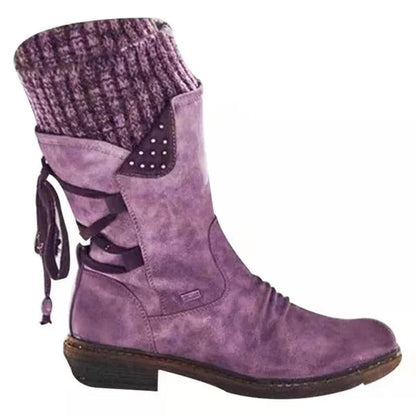 🔥𝑳𝑨𝑺𝑻 𝑫𝑨𝒀 𝑺𝑨𝑳𝑬-8𝟎% 𝑶𝑭𝑭🔥 Women's Winter Low Barrel Orthotic Bow Support Wool Warm Boots