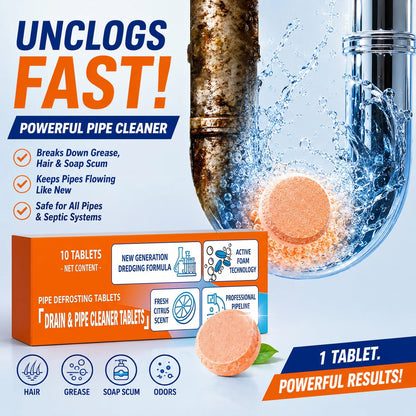 💥Foaming Drain Cleaner Tablets — Active Oxygen | Eliminates Drain Pests | No Bleach, No Lye, Pipe-Safe